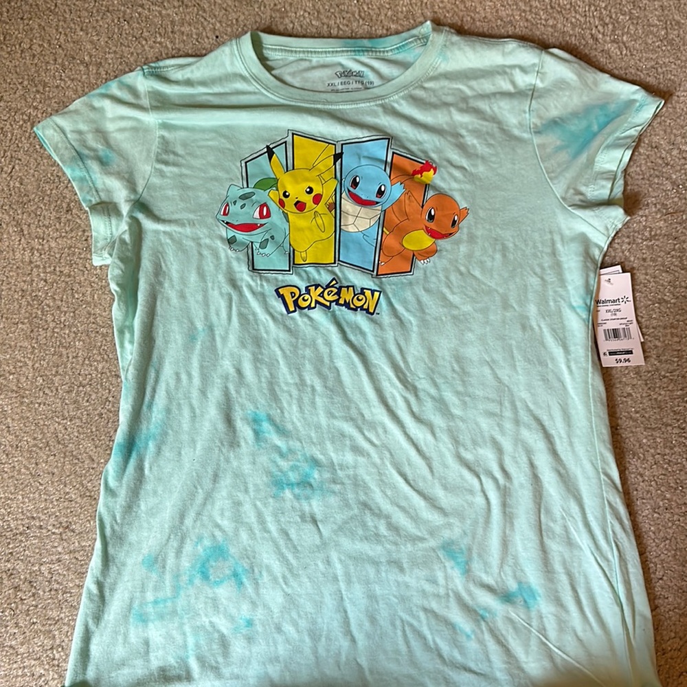 COPY - Womens green tye dye Pokémon shirt